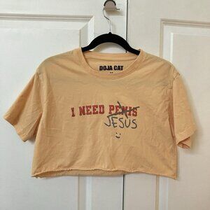 Doja Cat I Need Jesus Scarlet Tour T-shirt Womens M Cropped Graphic Crewneck